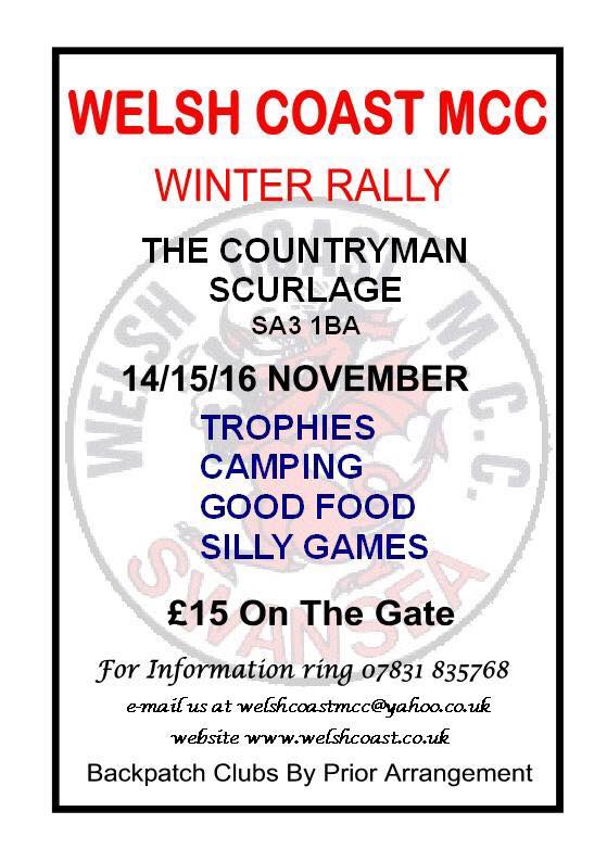 Welsh coast mcc Winter Rally 2014